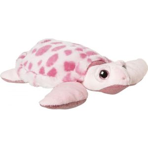 Pluche roze zeeschildpad knuffel 23 cm - Zeedieren knuffels voor kinderen - Meisjes cadeau