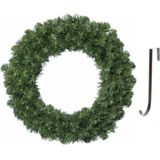 Groene kerstkransen/dennenkransen 50 cm kerstversiering met ijzeren hanger - Kerstversiering/kerstdecoratie kransen