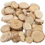3x Kleine houten schijfjes mix 600 gram- decoratie boomschijfjes