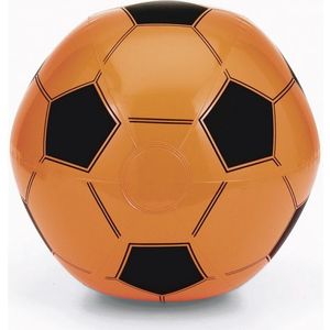 Voordeelset van 8x stuks opblaasbare oranje voetbal strandballen