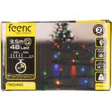 Feeric lights Kerstverlichting - gekleurd - 3,5 m- 48 led lampjes - zwart snoer - batterij