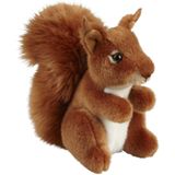Familie set van 2x stuks pluche knuffel dieren Rode Eekhoorn van 18 cm - Speelgoed eekhoorns knuffels