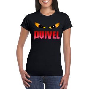 Halloween duivel t-shirt zwart dames - Halloween kostuum