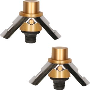 Svenska Living Champagnefles stopper/afsluiter - 2x - 4 cm - Flesafsluiter