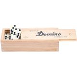 Domino spel dubbel 6/double 6 in houten doos en 140x stenen - Dominostenen - Domino spellen - Familie spellen