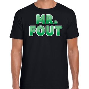 Bellatio Decorations verkleed t-shirt voor heren - Mr. Fout - zwart/groen - carnaval