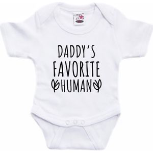 Daddys favourite human tekst baby rompertje wit jongens en meisjes - Kraamcadeau - Vaderdag - Babykleding