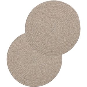 Set van 4x stuks placemats taupe - katoen - 38 cm - Onderleggers