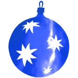 3x stuks kerstballen hangdecoratie blauw 30 cm van karton - Kerstversiering - Kerstdecoratie