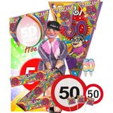 Sarah 50 jaar leeftijd themafeest pakket XL versiering/decoratie - Vijftigste/50e verjaardag feestartikelen - Inclusief Sarah pop