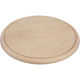 Set van 6x stuks ronde houten ontbijt broodplankjes / serveer plank 25 cm - brood snijden / serveren - serveerplankjes