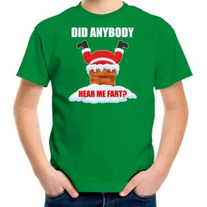 Fun Kerstshirt / Kerst t-shirt  Did anybody hear my fart groen voor kinderen - Kerstkleding / Christmas outfit