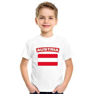 Oostenrijk t-shirt met Oostenrijkse vlag wit kinderen