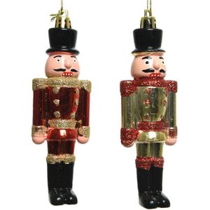 Decoris Kerstboomhangers notenkrakers poppetjes/soldaten 9 cm kerstversiering - Kerstversiering/boomversiering