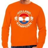 Grote maten oranje fan sweater voor heren - Holland kampioen met beker - Holland / Nederland supporter - EK/ WK trui / outfit