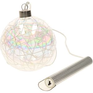 Kerstverlichting LED glitter decoratie bol 10 cm - kerstdecoratie/verlichting