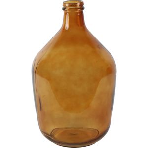 Countryfield bloemen en deco takken Vaas - amber goud/geel transparant - glas - XL-size fles - D23 x H38 cm