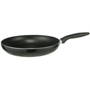 Zwarte koekenpan elektrisch/ gas/ keramisch/ inductie 28 cm - bakken/koken - koekenpannen keukengerei
