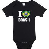 I love Brasil baby rompertje zwart jongens en meisjes - Kraamcadeau - Babykleding - Brazilie landen romper