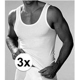 3x Beeren heren hemd/singlet Classic wit maat 4XL - Ondergoed voor heren