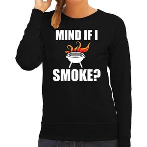 Mind if I smoke bbq / barbecue sweater zwart - cadeau trui voor dames - verjaardag / moederdag kado