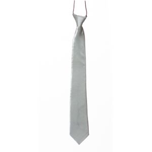 Partychimp Carnaval verkleed accessoires stropdas zijdeglans - zilver - polyester - heren/dames