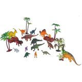 Grote speelset kinderen dinosaurussen in emmer - Speelgoeddieren dinosaurussen dieren - speelgoed voor kinderen