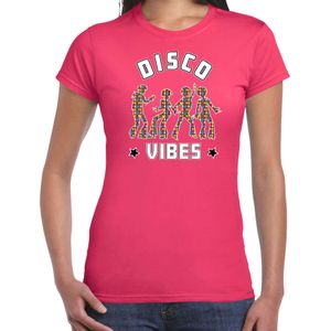 Bellatio Decorations disco verkleed t-shirt dames - jaren 80 feest outfit - disco vibes