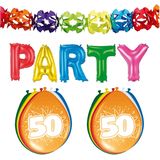 Folat - 50 jaar verjaardag versiering slingers/ballonnen/folie letters