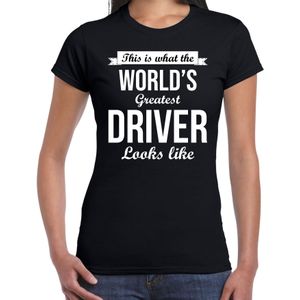 Worlds greatest driver cadeau t-shirt zwart voor dames - Cadeau verjaardag t-shirt coureur