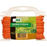 Oranje touw/draad 6 mm x 10 meter - Hobby/klus touw gedraaid - Dik en stevig touw voor binnen en buiten gebruik