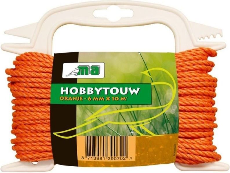 Oranje touw/draad 6 mm x 10 meter - Hobby/klus touw gedraaid - Dik en stevig touw voor binnen en buiten (kantoor) 6 bij | beslist.nl