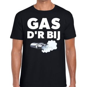 Gas d'r bij t-shirt - zwart festival Achterhoeks shirt voor heren