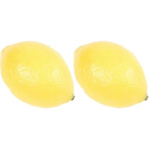 5x stuks kunstfruit citroen 8 cm - decofruit citroenen