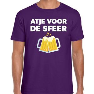 Toppers Atje voor de sfeer feest t-shirt paars voor heren - kroeg / feestje shirt