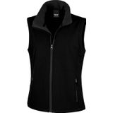 Softshell casual bodywarmer zwart voor dames - Outdoorkleding wandelen/zeilen - Mouwloze vesten