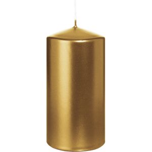 Wiedemann Cilinderkaars/stompkaars - metallic goud - 12 x 6 cm - 33 branduren - zuilkaarsen