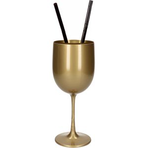 Onbreekbaar wijnglas goud kunststof 48 cl/480 ml - Onbreekbare wijnglazen