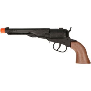 Cowboy speelgoed revolver/pistool metaal 8-schots plaffertjes