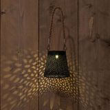 Solar hanglamp zwart metaal indoor/outdoor 12 cm - Verlichting geschikt voor buiten - Tuinverlichting