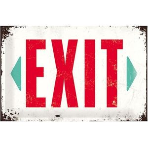 Nostalgic Art wandbord/muurplaatje - metaal - Exit - 20 x 30 cm - Mancave