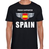 Proud supporter Spain / Spanje t-shirt zwart voor heren - landen supporter shirt / kleding - Songfestival / EK / WK