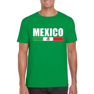 Groen Mexico supporter t-shirt voor heren - Mexicaanse vlag shirts