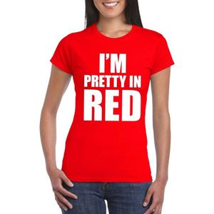I'm pretty in red t-shirt rood dames