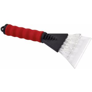 1x IJskrabbers met zacht handvat rood 25 cm - Autoruiten ijskrabbers - Auto winter accessoires