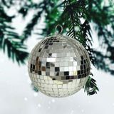 Othmar Decorations discobal kerstballen- 3x- zilver -15 cm -kunststof-spiegelbol