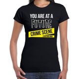Future crime scene halloween verkleed t-shirt zwart voor dames - horror shirt / kleding / kostuum