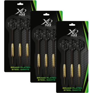 9x XQ Max Dartpijlen met zwarte flights 18 gram 11 cm