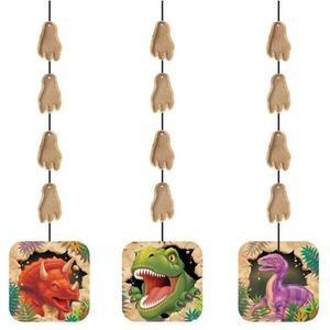 Dinosaurus feest thema hangdecoraties 6x stuks - Verjaardag feest thema voor kinderen