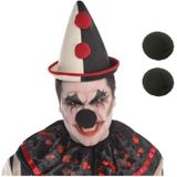 Verkleed neus horrorclown - 5x - fopneus - zwart - Halloween verkleed accessoires